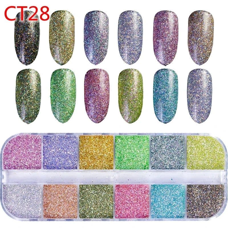 image-12 Colors Nails Abalone Shell Fragments Texture Natural Sea Shell 3d Glitter Nail Art Decoration Powder Sequins Beauty Tools