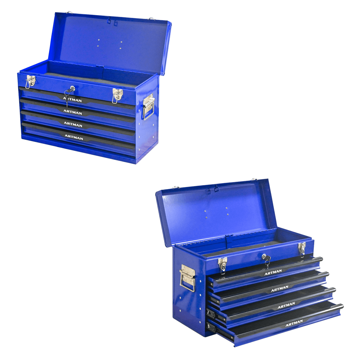 image-20" Steel Tool Box 3-Drawer - Blue Portable