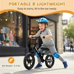 image-Toddler Balance Bike 2-5 Years, 6.3LBS Lightweight, 11" Foam Tires - Black