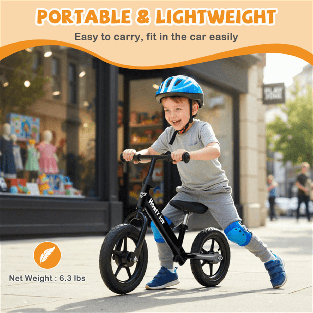 image-Toddler Balance Bike 2-5 Years, 6.3LBS Lightweight, 11" Foam Tires - Black