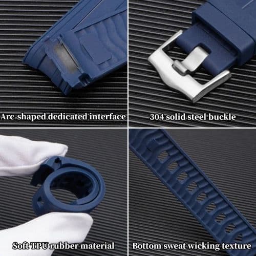 image-20mm Silicone Rubber Watch Bands for Omega Seamaster Speedmaster Moonswatch