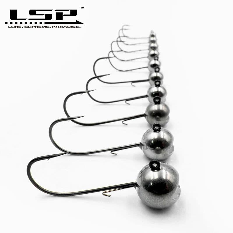 image-LSP Tungsten jig head Fishing Hook 1g 1.5g 2g 2.5g 3g 3.5g 5.3g 7g 10g 14g Barbed Fishhook Fishing Tackle Accessories Kit Pesca