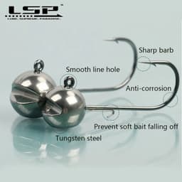 image-LSP Tungsten jig head Fishing Hook 1g 1.5g 2g 2.5g 3g 3.5g 5.3g 7g 10g 14g Barbed Fishhook Fishing Tackle Accessories Kit Pesca
