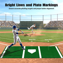 image-Softball Pitching Mat - 10ft x 3ft Green Artificial Turf Training Aid