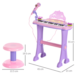 image-Mini Battery Organ Piano Microphone Stool 32 Key Keyboard Kids Toy