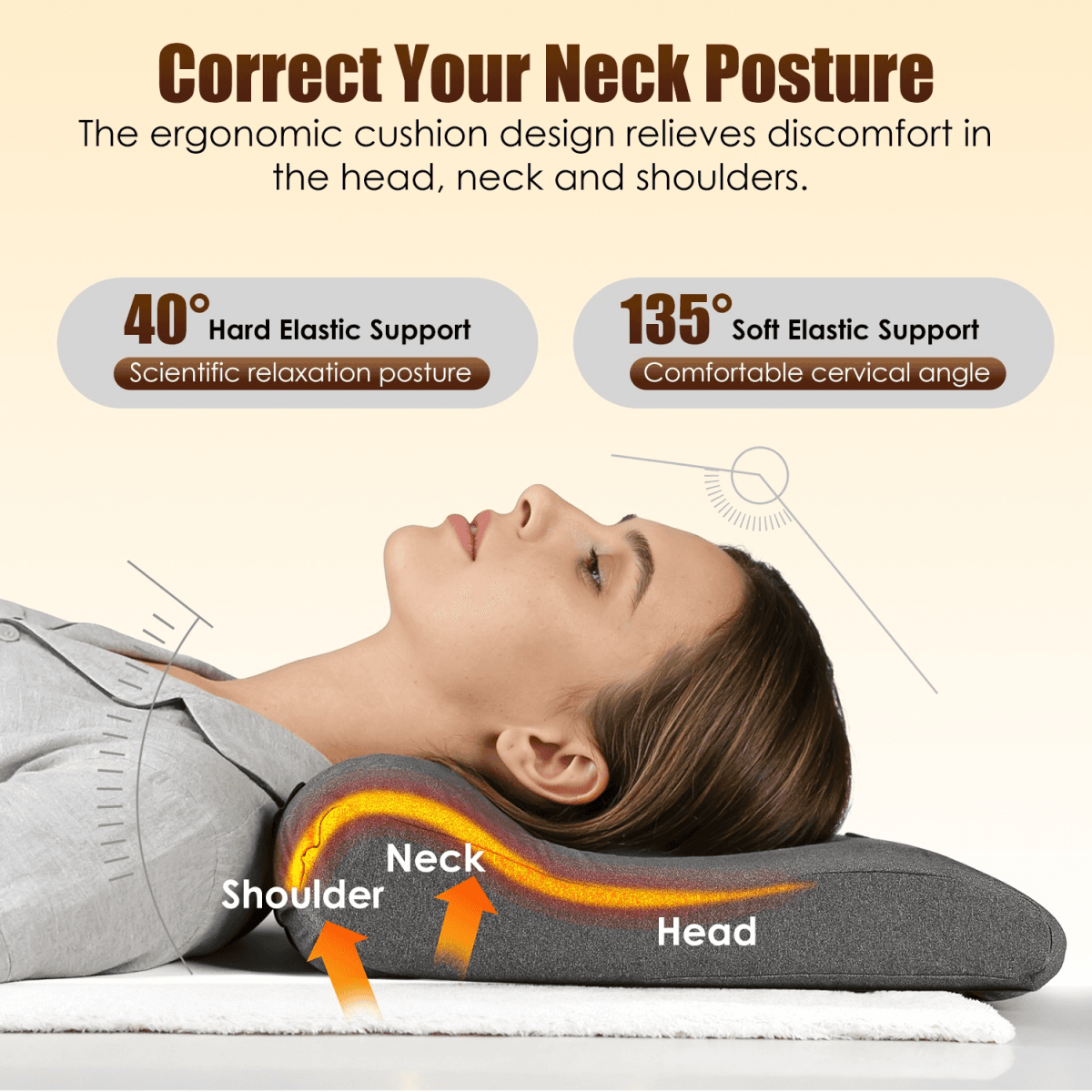 image-Heated Neck Massager with Heat & Vibration, Memory Foam, USB, Dark Grey