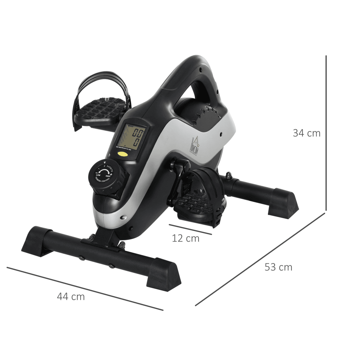 image-HOMCOM Mini Exercise Bike - 8 Levels Magnetic Resistance Black