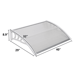 image-Transparent Eaves Canopy 100x80cm - ABS & Polycarbonate