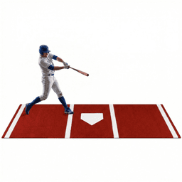 image-10ft x 3ft Pitching Mat with Turf - Indoor/Outdoor Softball Practice Aid Green/Red