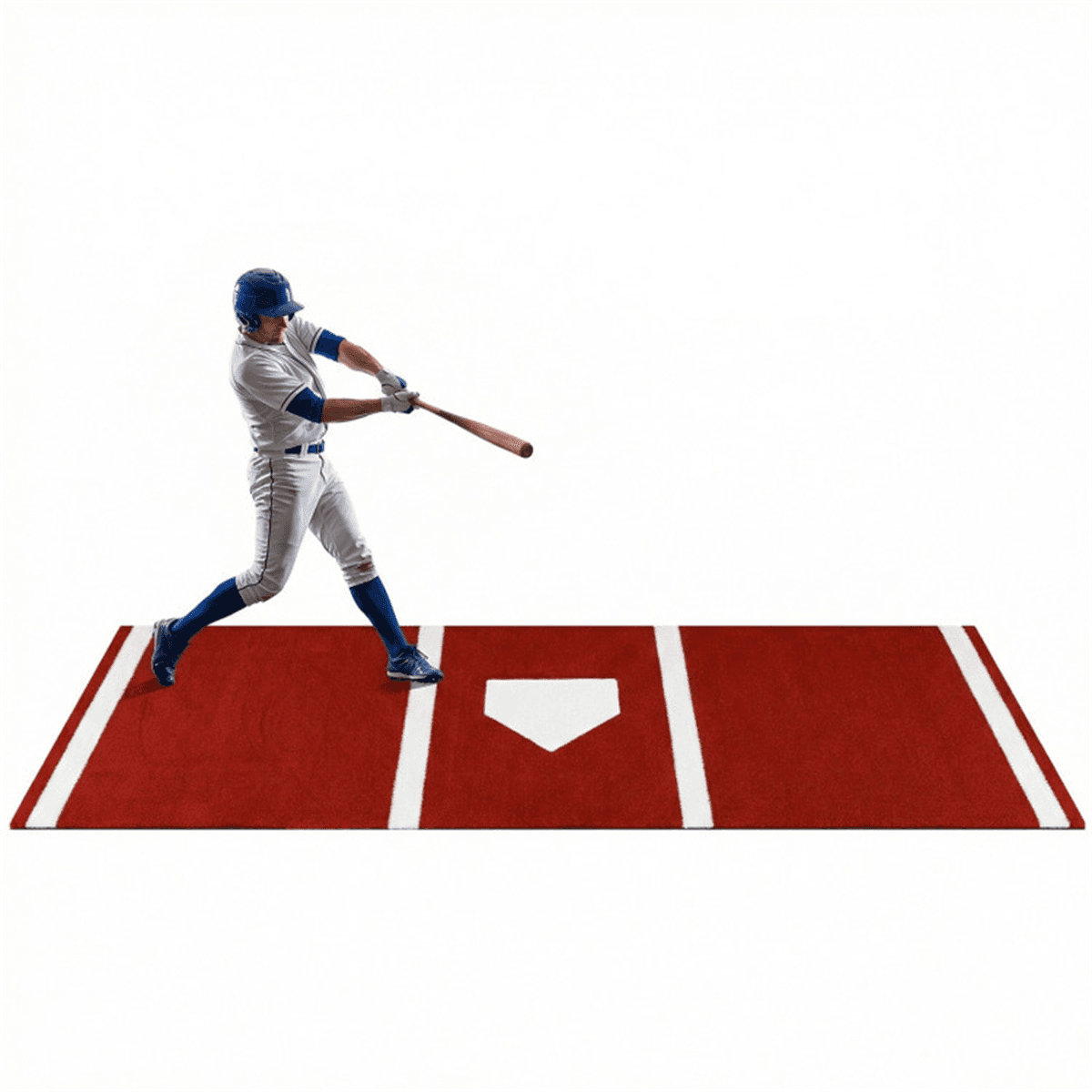 image-10ft x 3ft Pitching Mat with Turf - Indoor/Outdoor Softball Practice Aid Green/Red