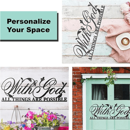 image-Vintage Iron Wall Art Sign "With God All Things Are Possible" for Home Decor (Characters: 65)