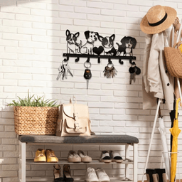 image-Vintage Cartoon Puppy Wall Decor, Iron Waterproof Removable Pet Theme Home Accent