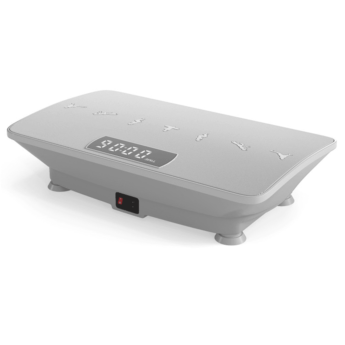 image-Vibration Plate Exercise Machine - Gray, 10 Speeds, Music, 440LBS Capacity
