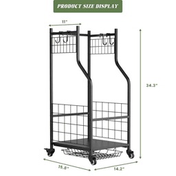 image-Golf Bag Storage Rack - Garage Organizer Steel