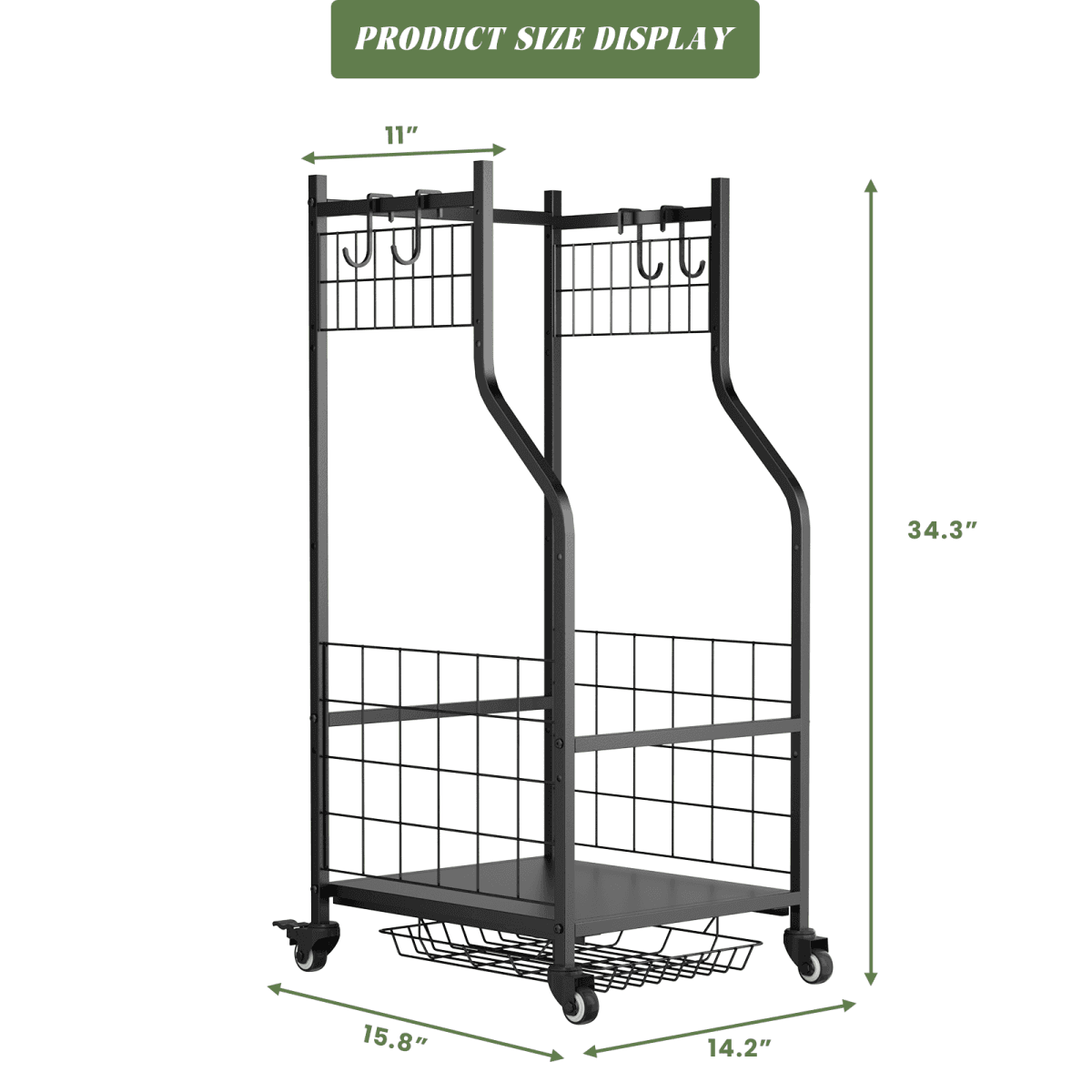 image-Golf Bag Storage Rack - Garage Organizer Steel