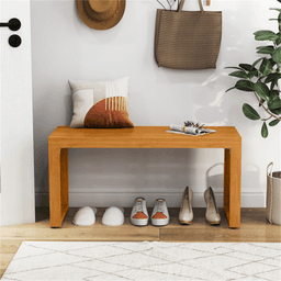 image-Acacia Wood Patio Bench 800 LBS 2-Person Backless