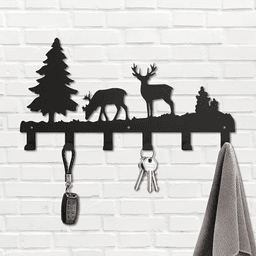image-Matte Black Wall Hooks Heavy Duty Adhesive Mount - 6 Pack