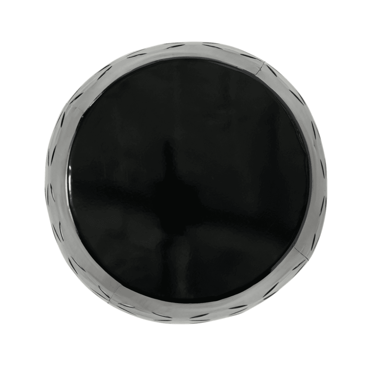 image-Accent Side Table, Cylindrical Industrial Style, 12" Black, Indoor Outdoor (Character count: 65)