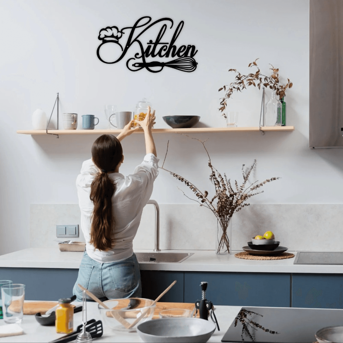image-CIFbuy Vintage Farmhouse Metal Wall Art Sign Kitchen Decor