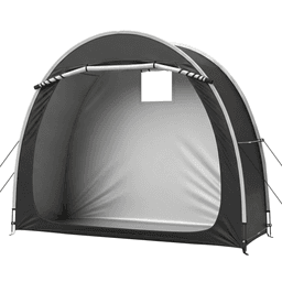 image-Arc Bicycle Storage Shed - 6.8x2.6FT, 210D PU Black, Storage Tent with Bags