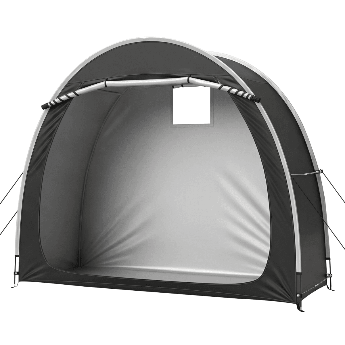 image-Arc Bicycle Storage Shed - 6.8x2.6FT, 210D PU Black, Storage Tent with Bags
