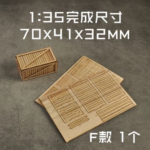 image-1:35 Wooden Box/Tray Model Kit for Diorama Assembly - Detailed Layouts