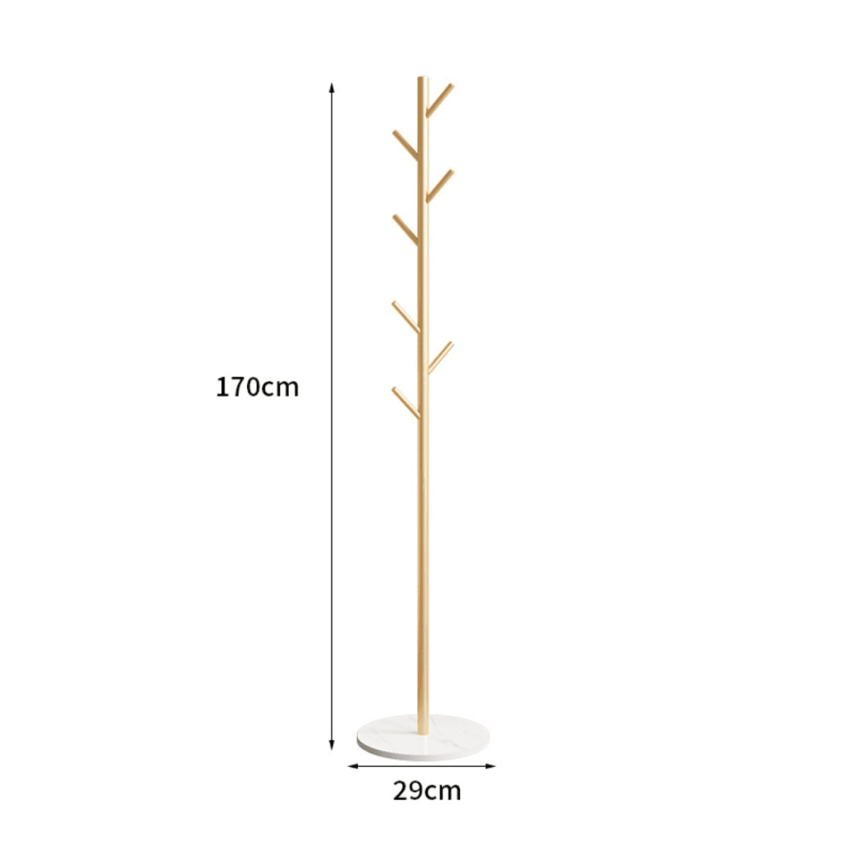 image-Golden Metal Clothing Rack with Marble Base - Heavy Duty