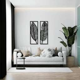 image-CIFbuy Vintage Botanical Iron Wall Art Set Tropical Leaves