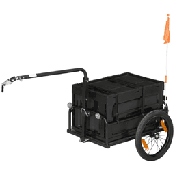 image-Bicycle Cart - Black, 17.25 Gallon Cargo, Reflective, Foldable