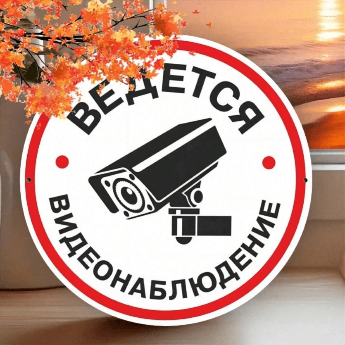 image-CIFbuy Metal Video Surveillance Sign - 8" Decorative Wall Art