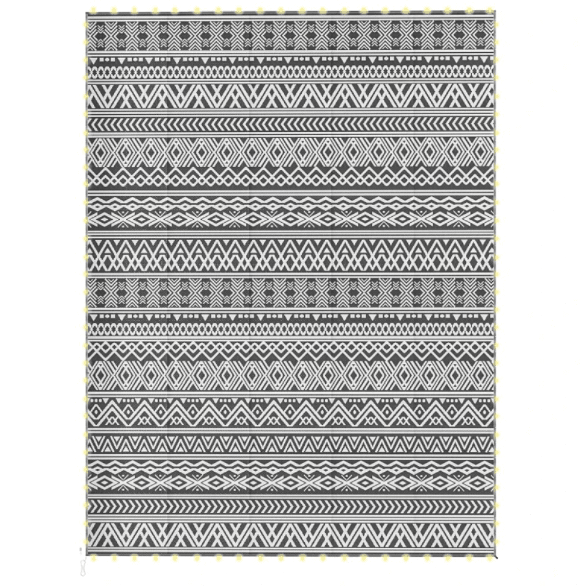 image-Reversible Outdoor Rug - Bohemian Black 120x96"