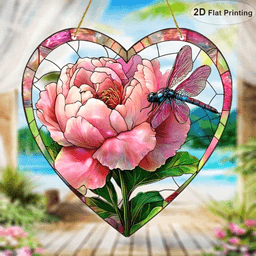 image-Acrylic Flower and Dragonfly Light Catcher Garden Decoration - 20x20cm