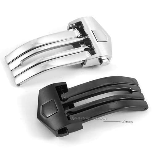 image-18mm 20mm Watchband Buckles for TAG Heuer Solid Stainless Steel Folding Clasps Silicone Leather Strap Clasp Watch Accessories