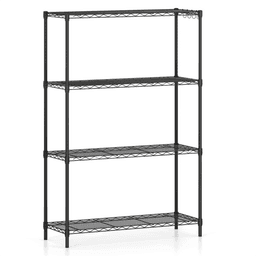 image-4-Tier Metal Shelving Rack, 1000LBS Black, 250LBS Per Shelf
