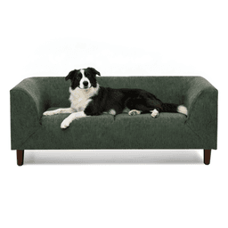image-Pet sofa with backrest and armrests, modern rectangular pet sofa suitable for small and medium dogs, soft cushion comfortable dog sofa,-OLIVE GREEN