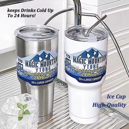 image-900ml Stainless Steel Insulated Thermos Cup for Cold Beverages Travel