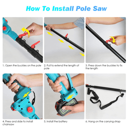 image-Cordless Pole Saw & Chainsaw, 1200W Motor, 13FT Reach, 2x 3000mAh Batteries, Safety Kit