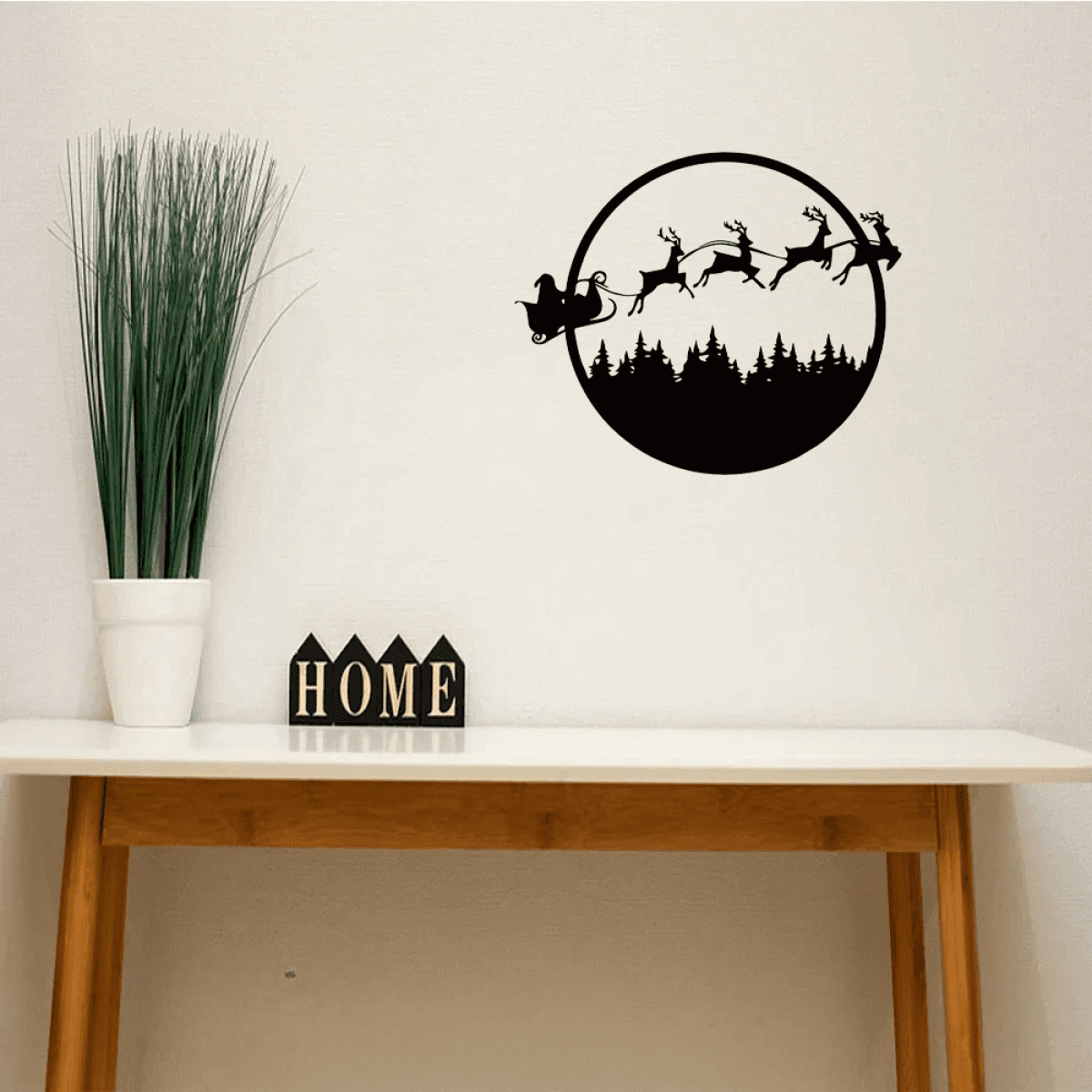 image-Halloween Christmas Reversible 24" Metal Wall Sign Decor - Dual Sided Hanging