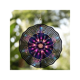 image-Solar Wind Chime 10" Mandala LED Lights Outdoor Garden Decor with Hook