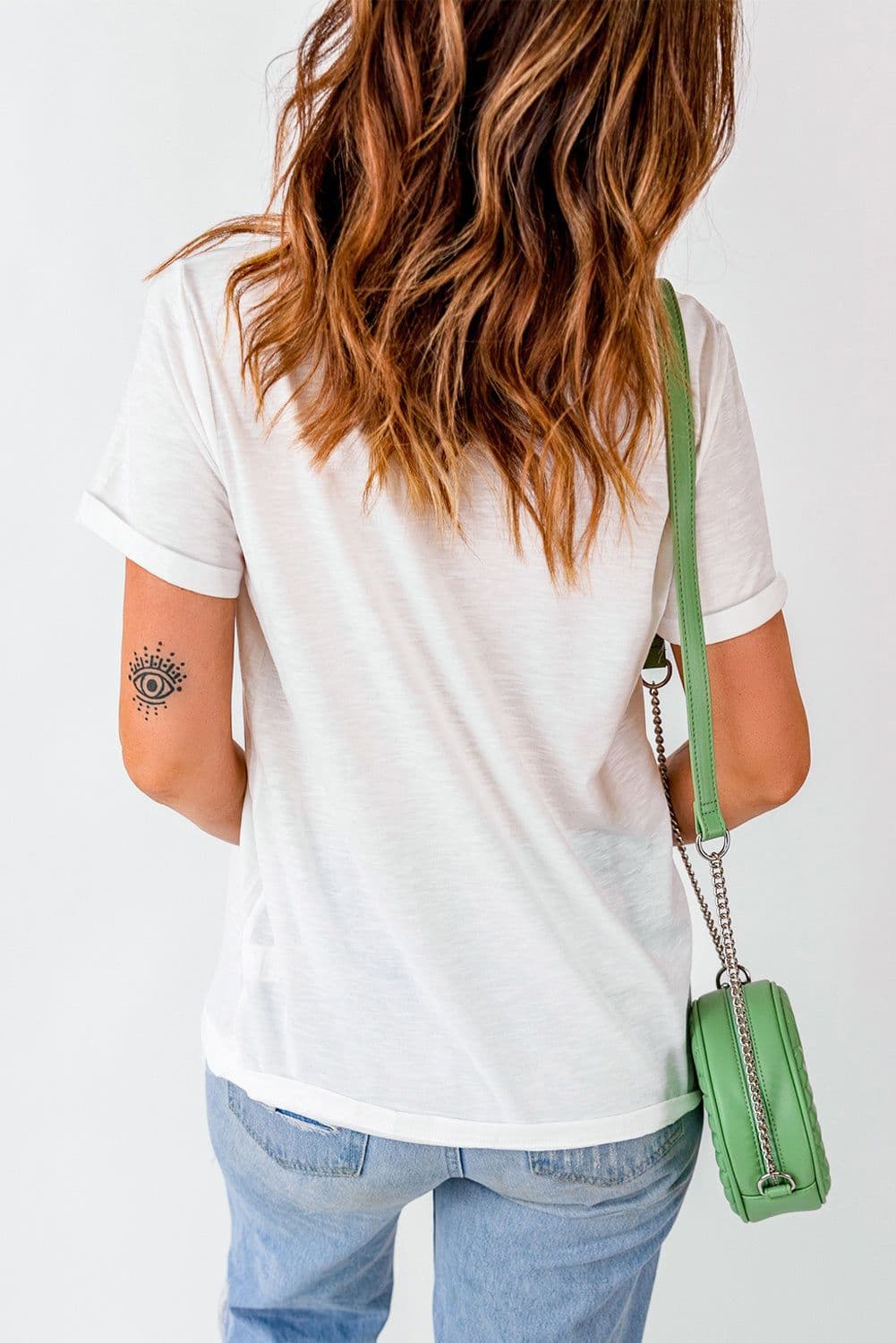 image-White St Patrick Shamrock Bowknot Crewneck Tee