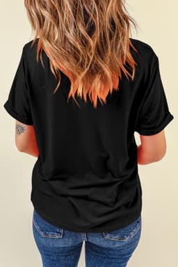 image-Mardi Gras Fleur De Lis Patched Crewneck T-Shirt Black