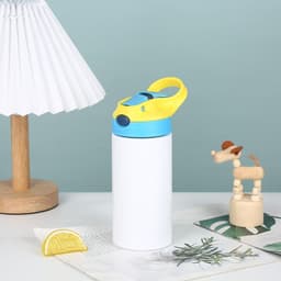 image-Vacuum Cup Sublimation Children Portable Cup With Suction Tubes Large Capacity Student Water Cup