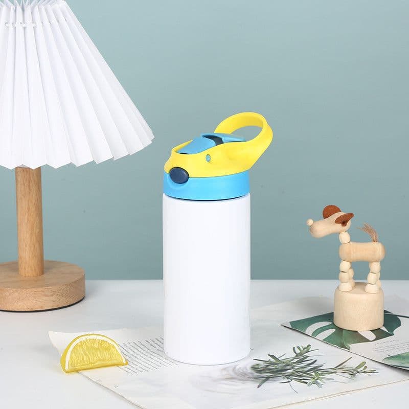 image-Vacuum Cup Sublimation Children Portable Cup With Suction Tubes Large Capacity Student Water Cup