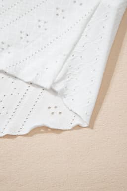 image-White Lace Crochet Tank Top V Neck Loose Fit