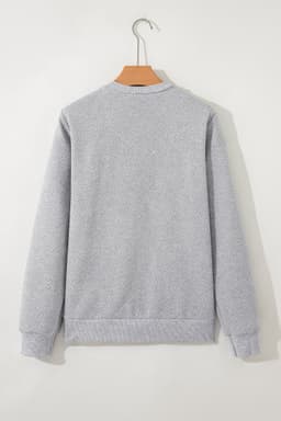 image-Medium Grey Textured Half Zip Sweatshirt