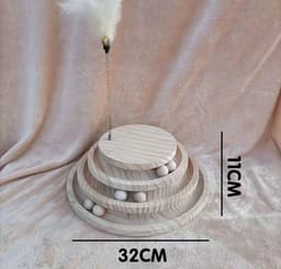 image-Cat Toys From Solid Wood Cat Turntable Bite-resistant Funny Cat Stick Cat Supplies