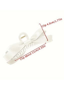 image-Black Large Bow Hair Claw Clip - Durable Plastic Decor