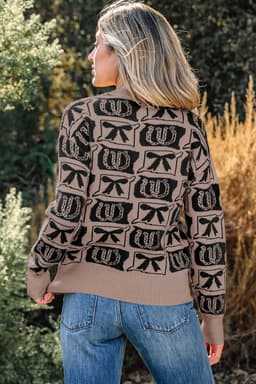 image-Pink Bows & Horseshoes Western Sweater