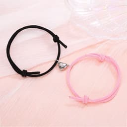 image-Simple Alloy Love Magnets Attracting Couple Bracelets