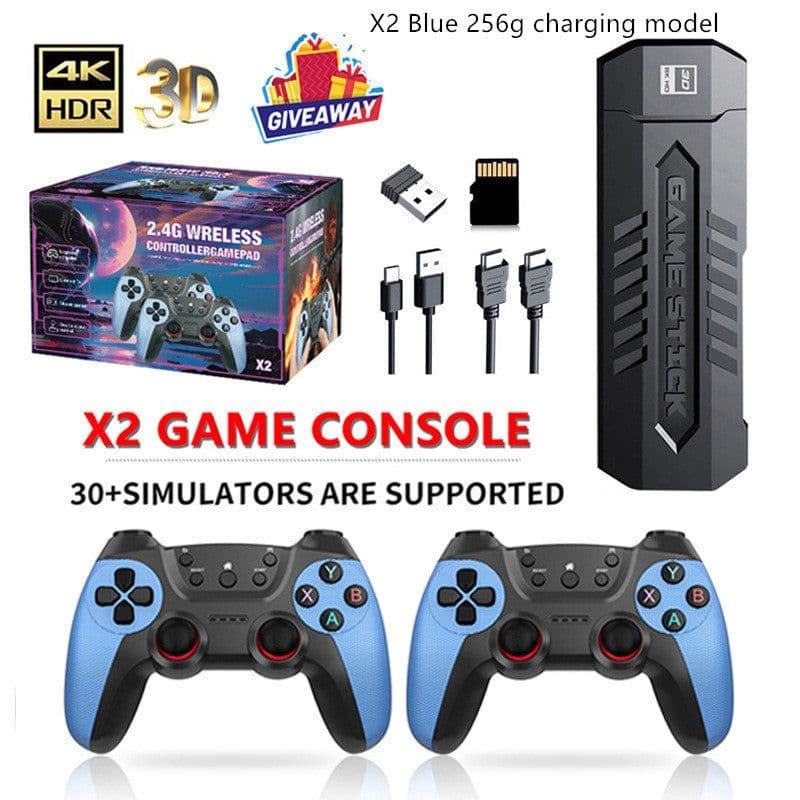 image-X2 Blue Game Console 4K Double Connection Battle Wireless